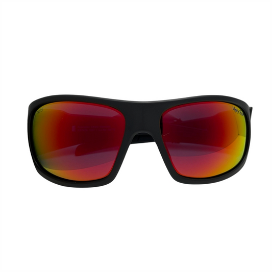 Ugly Fish Tradie Safety Sunglasses RS5001 - Matt Black Frame/Red Revo Lens