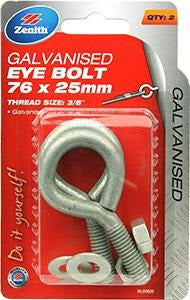 EYE BOLT 9X75X25MM GAL CD2