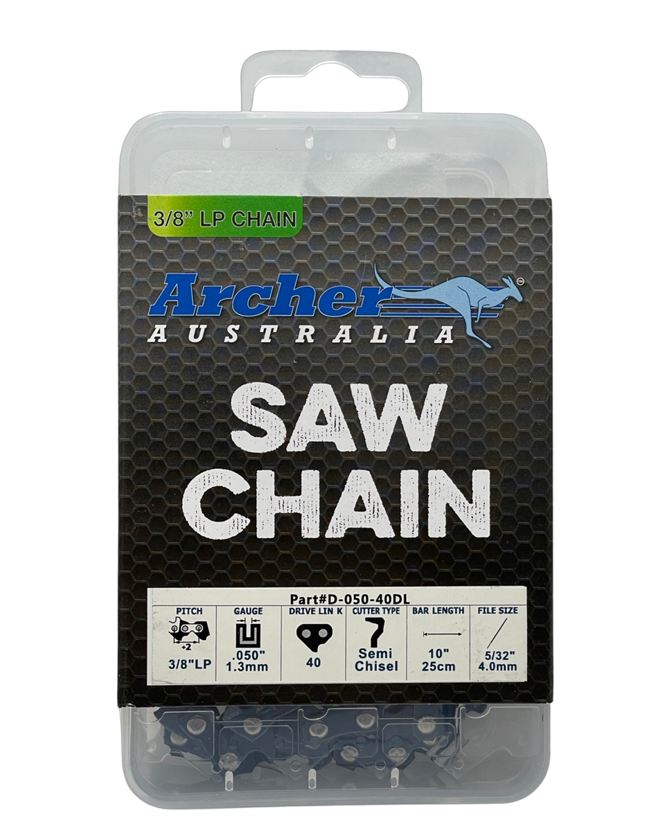 Archer Semi-Chisel Chainsaw Chain Loop 3/8" LP .050 40DL