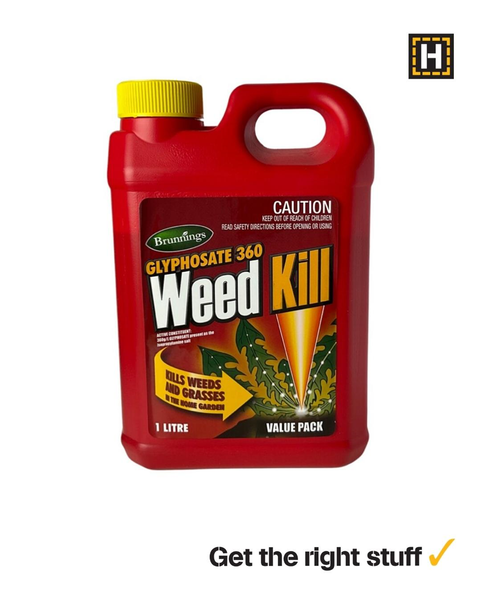 Brunnings Glyphosphate 360 Weed Killer Concentrate 1L Strathalbyn H