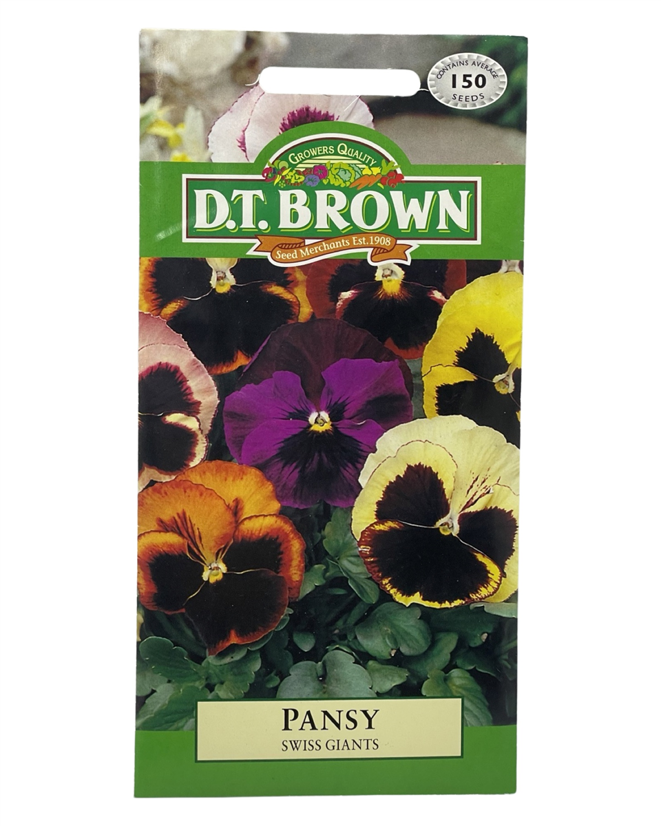 D.T Brown - Pansy Swiss Giants - 150 seed pack view 2