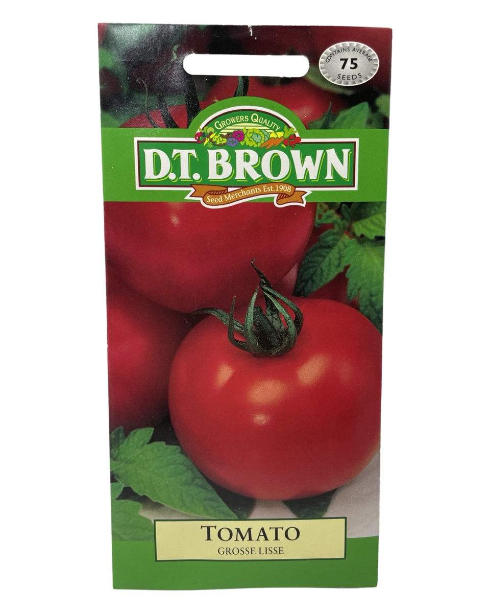 D.T Brown - Tomato Grosse Lisse -75 Seed pack view 2