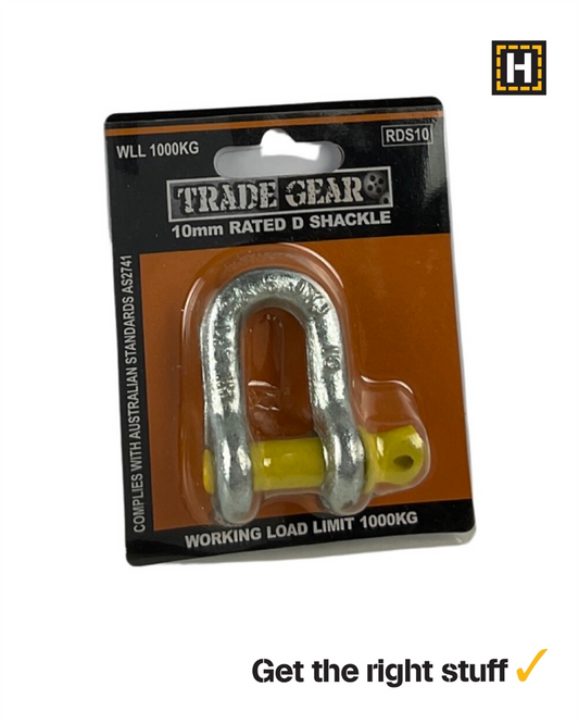 TRADE GEAR 10MM RATED D SHACKLE (3/8") 1000kg