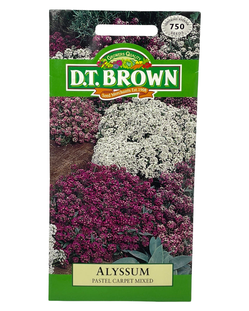D.T Brown Alyssum Pastel Carpet Mixed Seeds 750 Pack