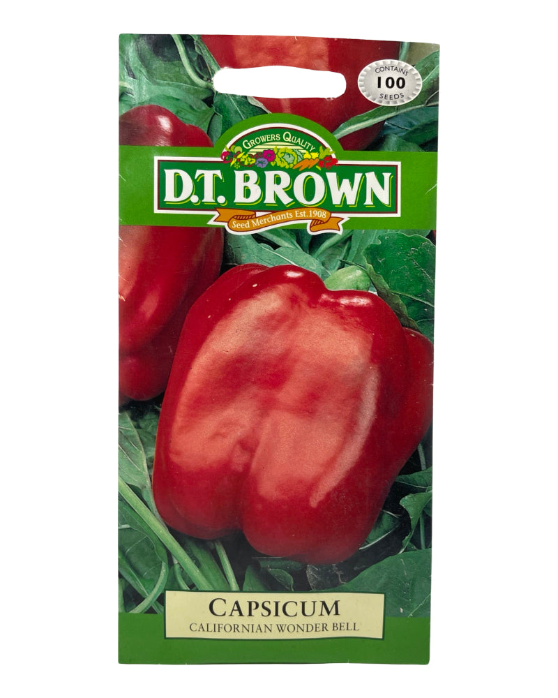 D.T Brown Capsicum California Wonder Bell Seeds 100 Pack