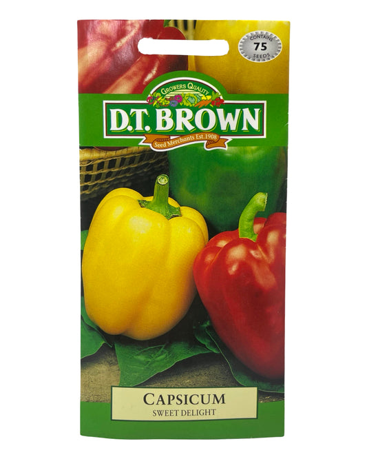 D.T Brown Capsicum Sweet Delight Seeds 75 Pack