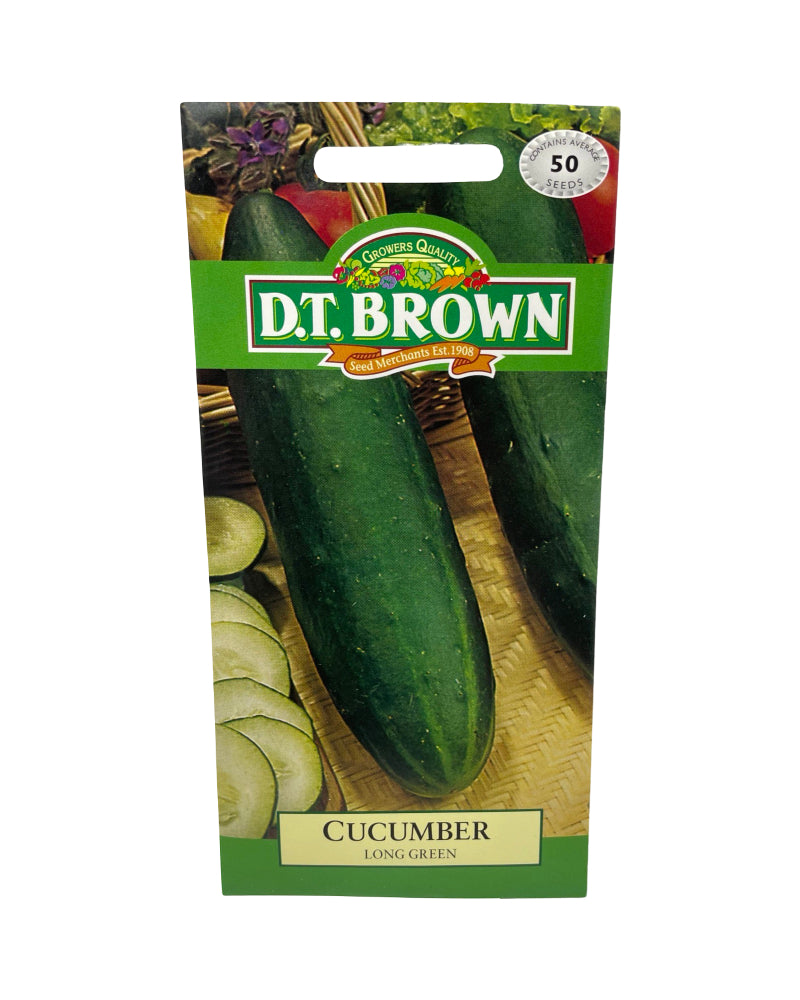 D.T Brown Cucumber Long Green Seeds 50 Pack