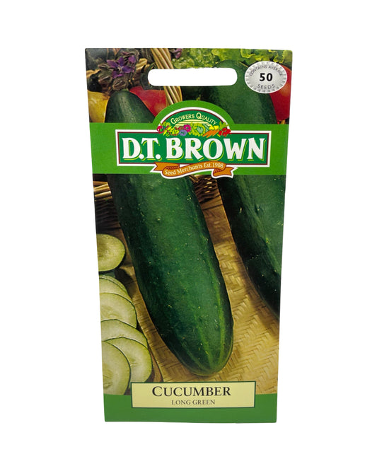 D.T Brown Cucumber Long Green Seeds 50 Pack