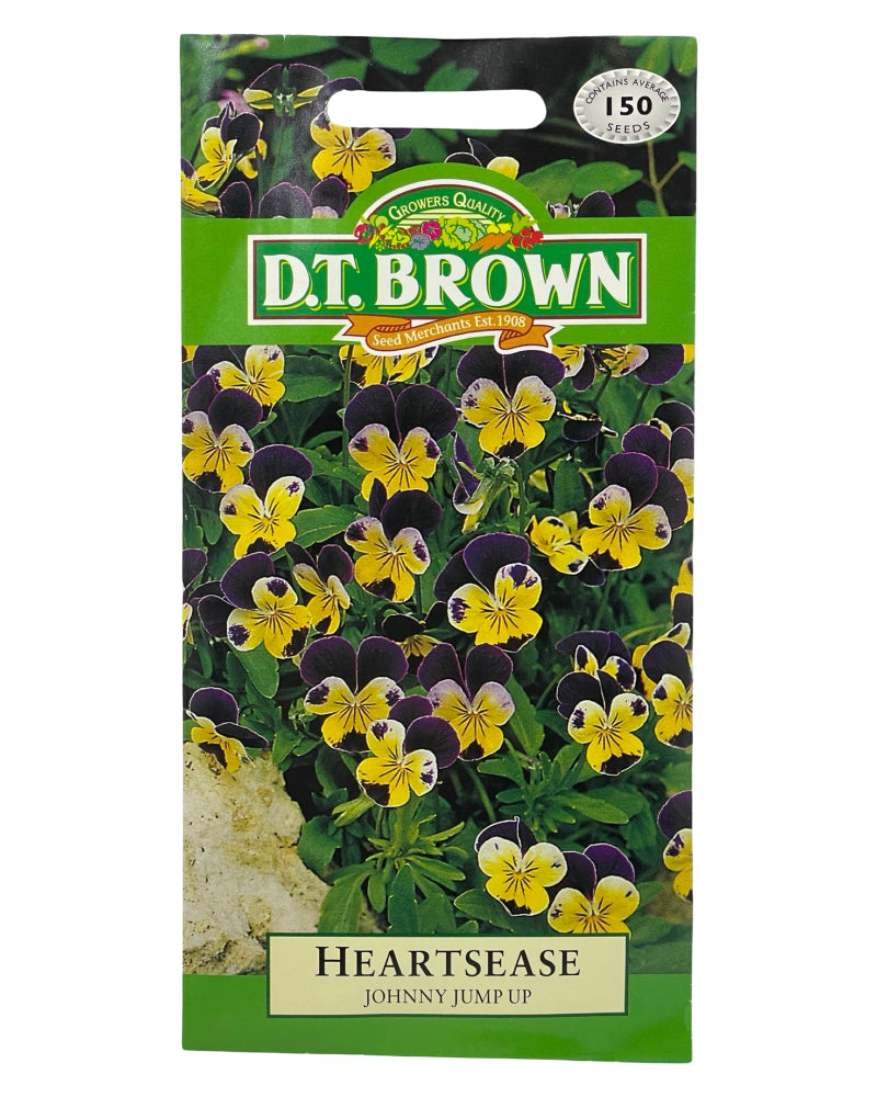 D.T Brown Heartsease Johnny Jump Up Seeds 150 Pack