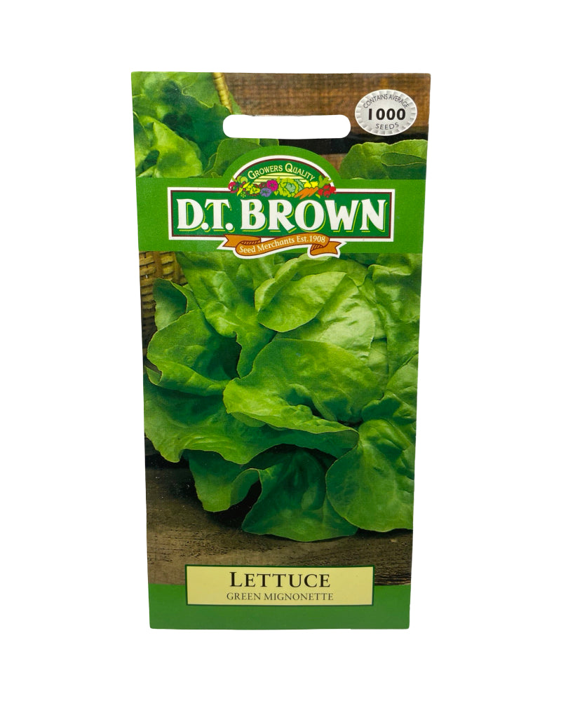 D.T Brown Lettuce Green Mignonette Seeds 1000 Pack