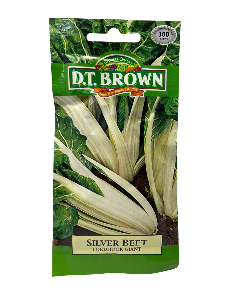 D.T Brown Silver Beet Fordhook Giant Seeds 300 Pack