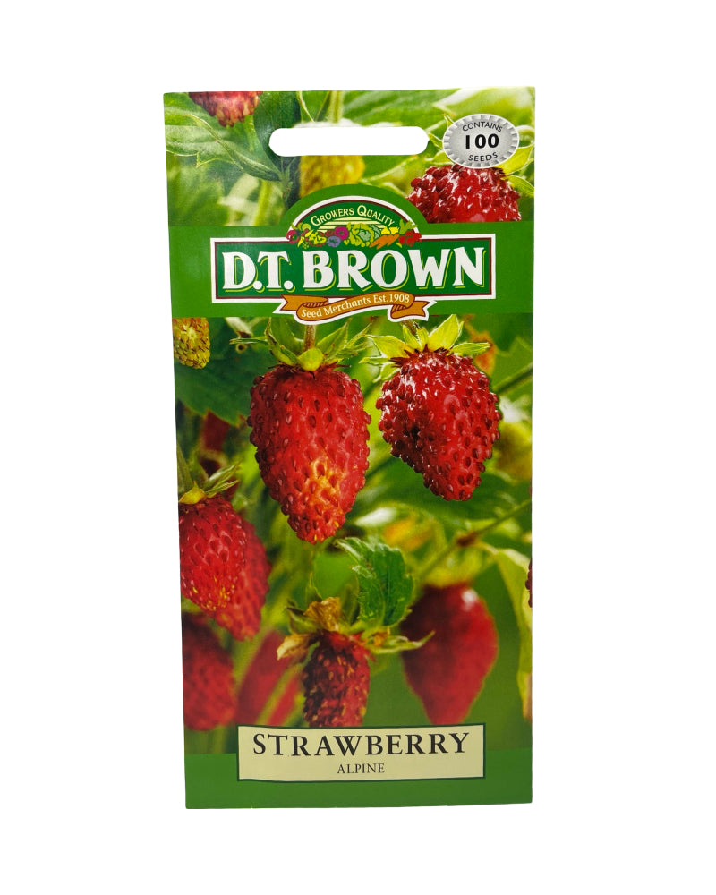 D.T Brown Strawberry Alpine Seeds 100 Pack