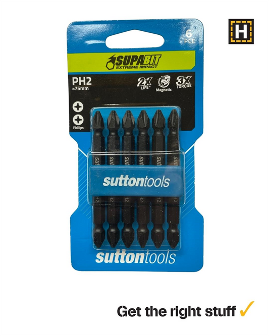 SCREWDRIVER BIT S105 PHILLIPS PH2 75MM D/END 6PK SUPABIT