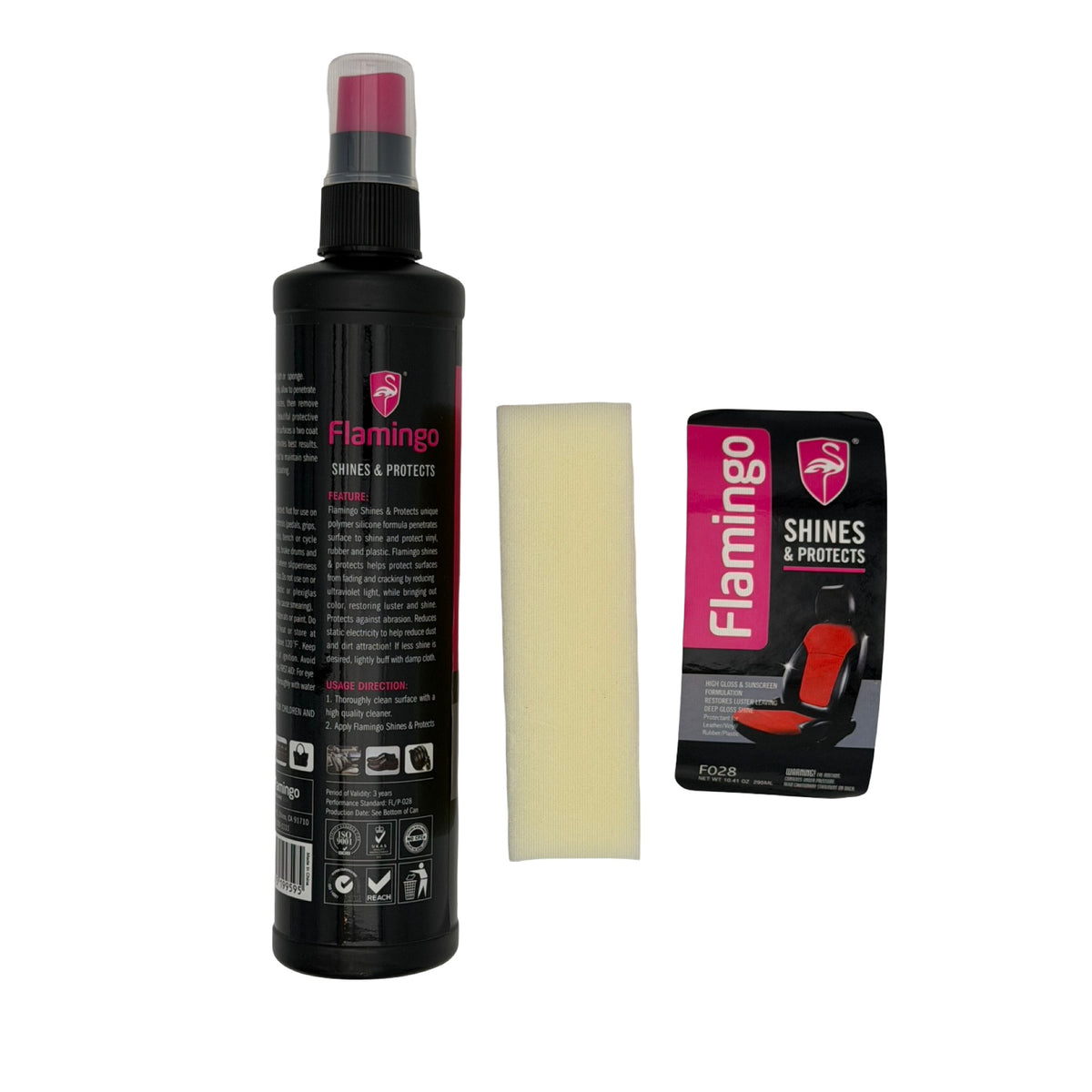 Flamingo 295ml interior protectant and sponge set