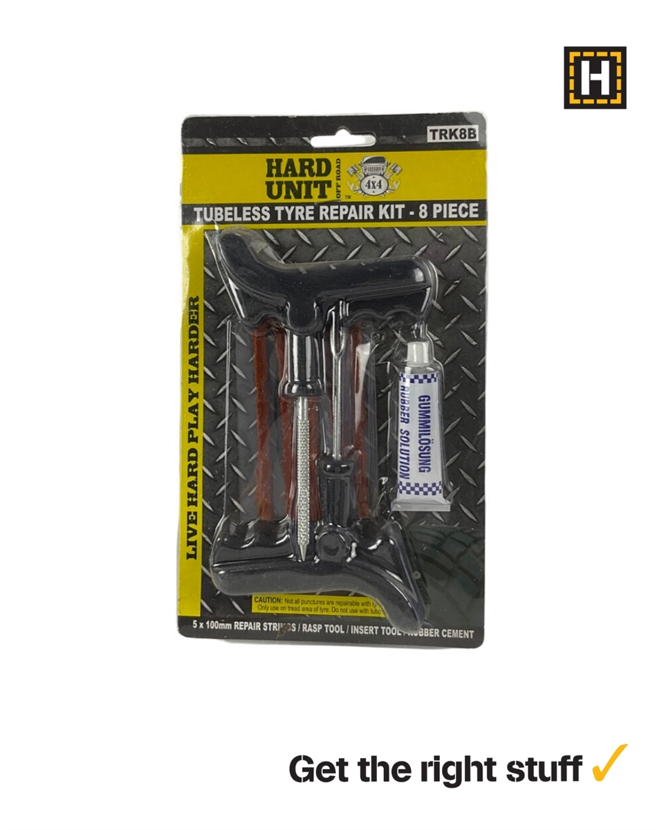 Hard Unit 8 Piece Tubeless Tyre Repair Kit