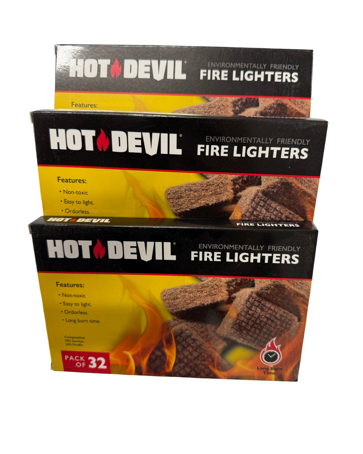 Hot Devil Fire Lighters Natural 32 Pack view 2