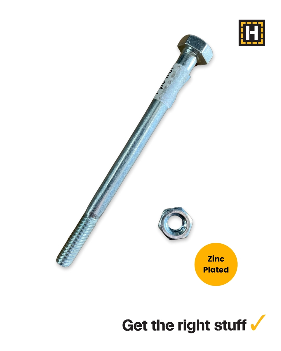 Macsim Hex Bolt and Nut 1/4" x 3 1/2" Zinc Plated