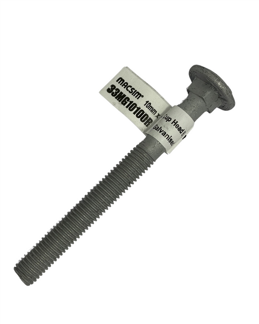 Macsim M10 x 100mm Galvanised Cup Head Bolt & Nut
