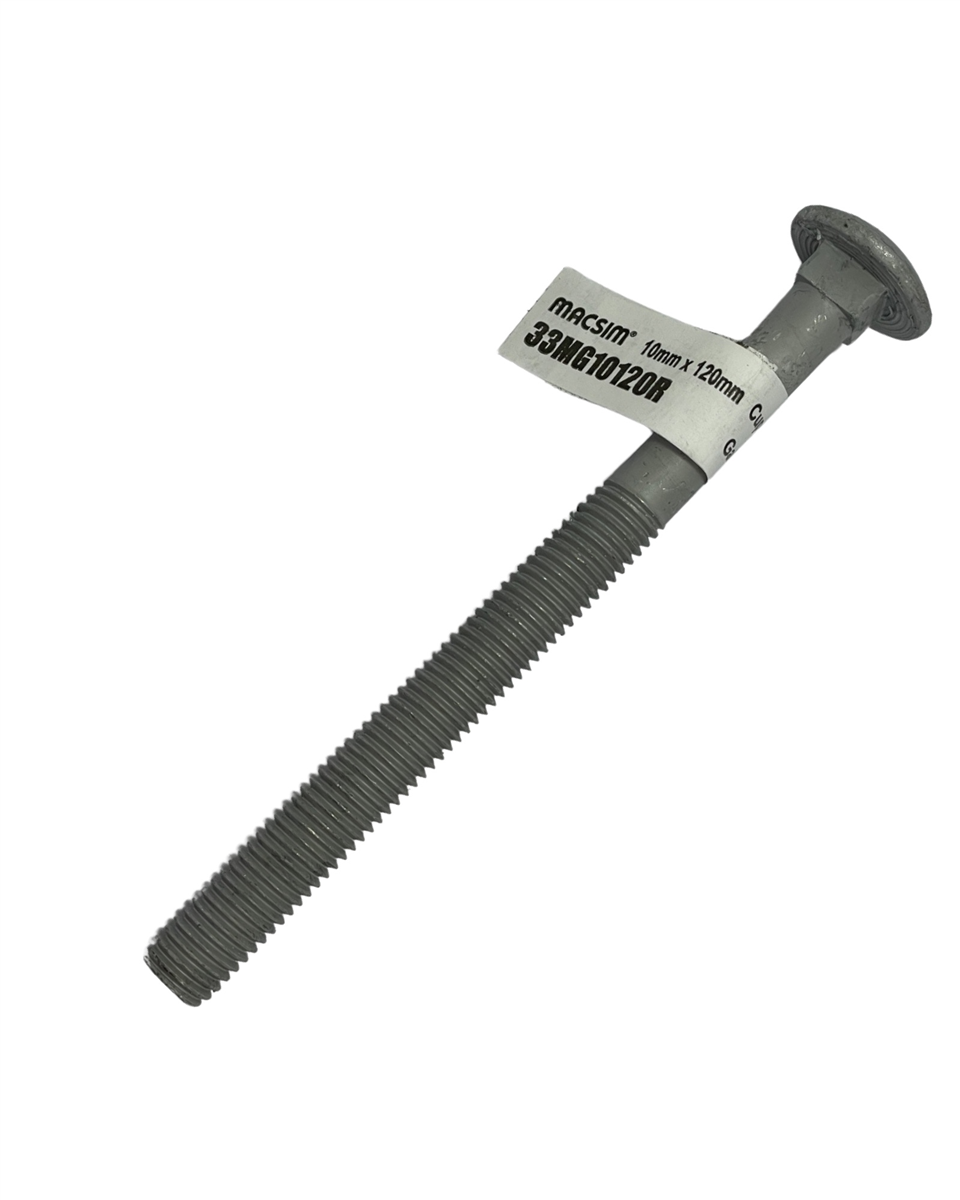 Macsim M10 x 120mm Galvanised Cup Head Bolt & Nut