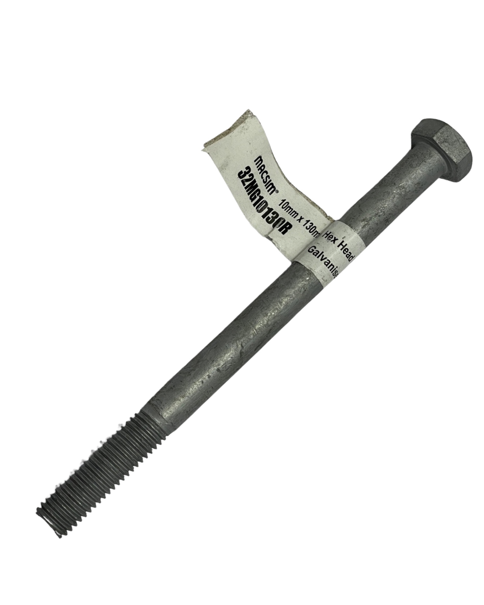 Macsim M10 x 130mm Galvanised Hex Bolt & Nut