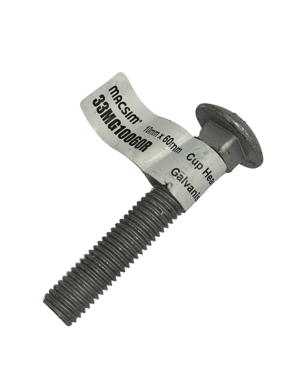 Macsim M10 x 60mm Galvanised Cup Head Bolt & Nut