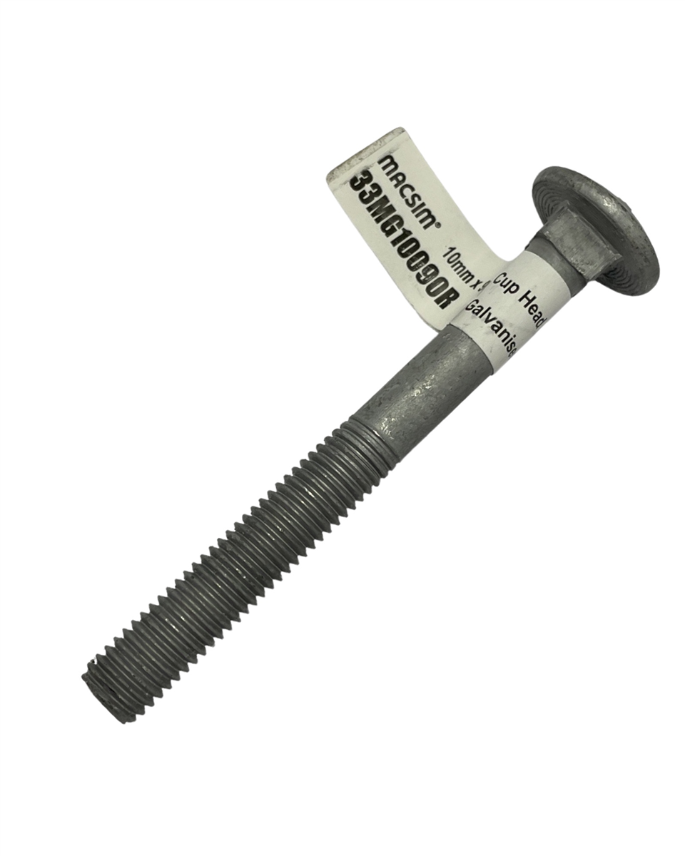 Macsim M10 x 90mm Galvanised Cup Head Bolt & Nut