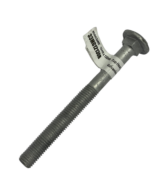 Macsim M12 x 130mm Galvanised Cup Head Bolt & Nut