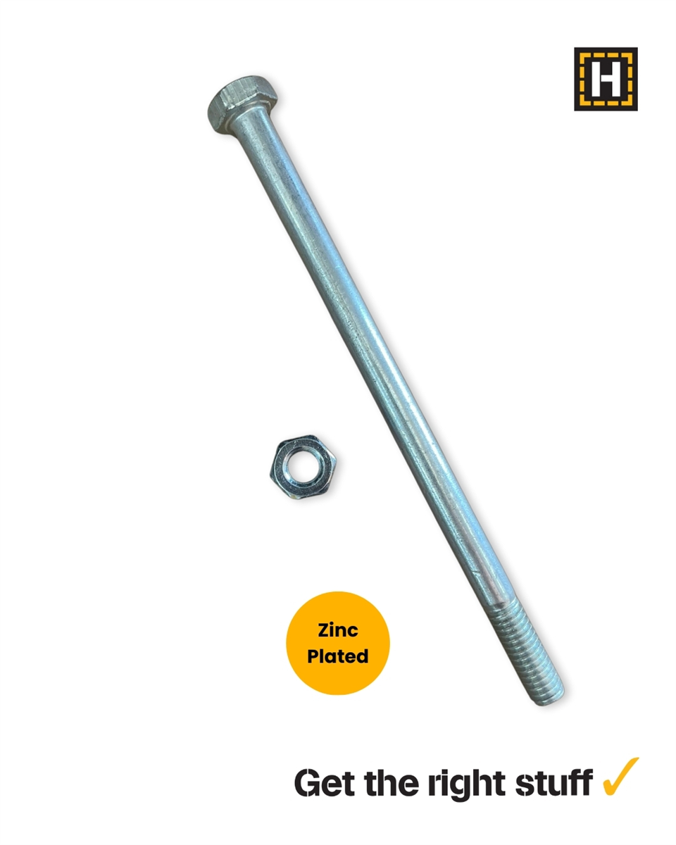 Macsim Hex Bolt and Nut 5/16" x 5 1/2" Zinc Plated