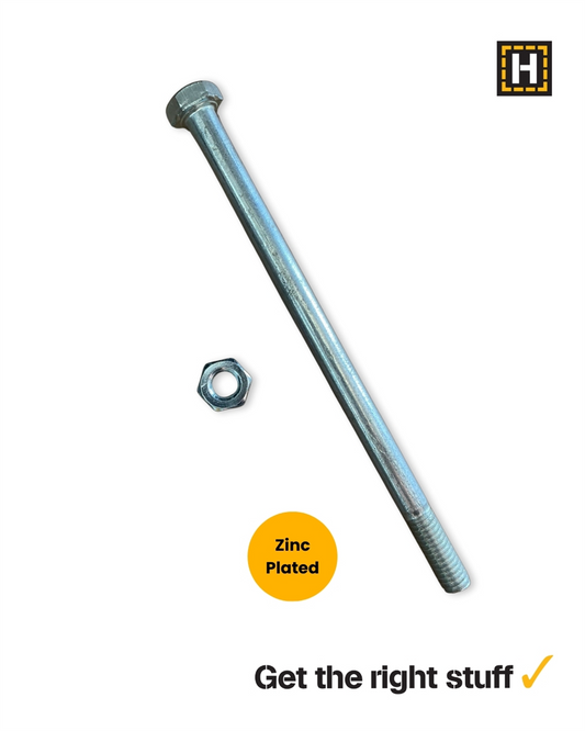 Macsim Hex Bolt and Nut 5/16" x 5" Zinc Plated