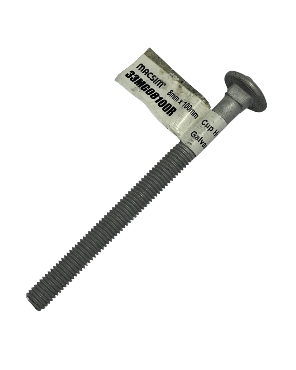 Macsim M8 x 100mm Galvanised Cup Head Bolt & Nut