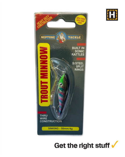Neptune Tackle Trout Minnow Lure Green/Black