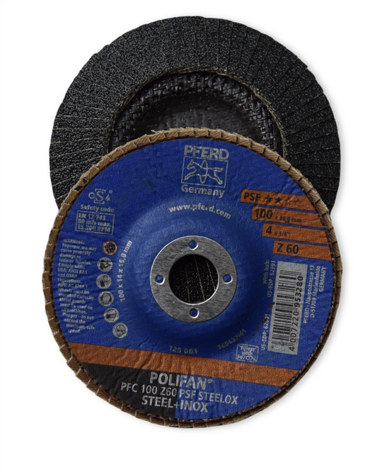 PFERD POLIFAN Flap Disc 100mm 60 Grit (Zirconia)