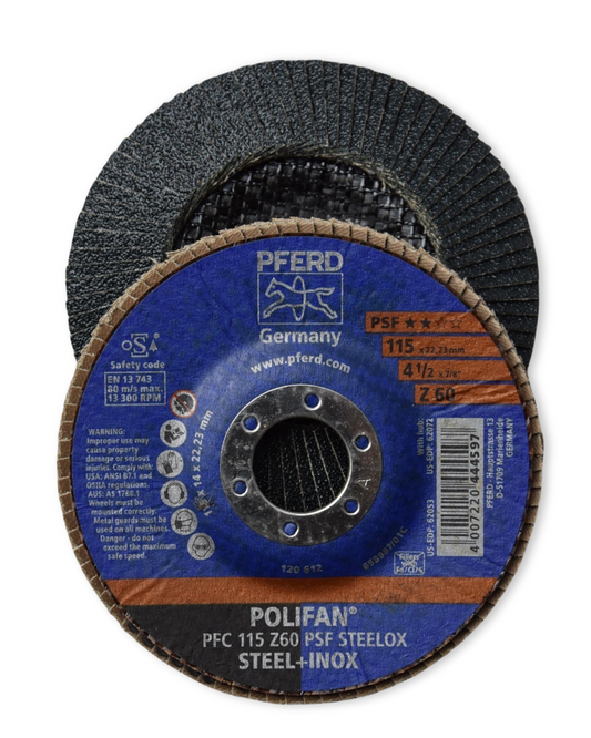 PFERD POLIFAN Flap Disc 115mm 60 Grit (Zirconia)