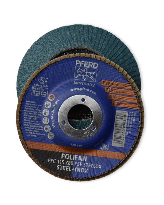 PFERD POLIFAN Flap Disc 115mm 80 Grit (Zirconia)