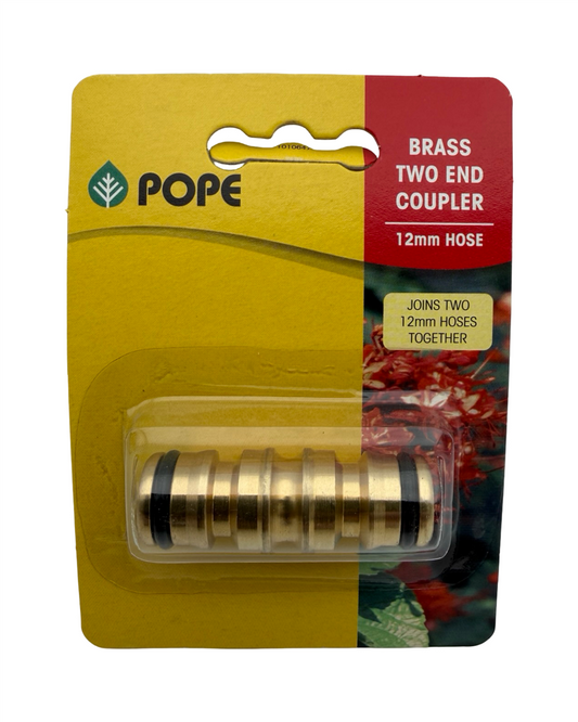 Pope 12mm brass two-way hose coupling