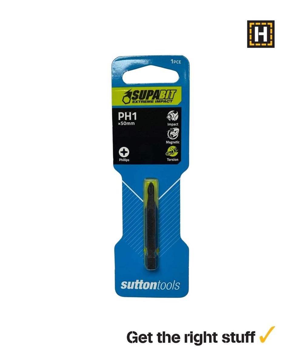 Screwdriver Bit S200 Supatorq Phillips PH1 50mm 2pk
