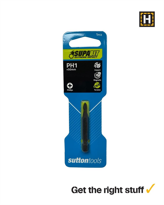 Screwdriver Bit S200 Supatorq Phillips PH1 50mm 2pk
