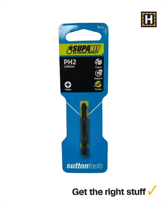 Screwdriver Bit S200 Supatorq Phillips PH2 50mm 2pk
