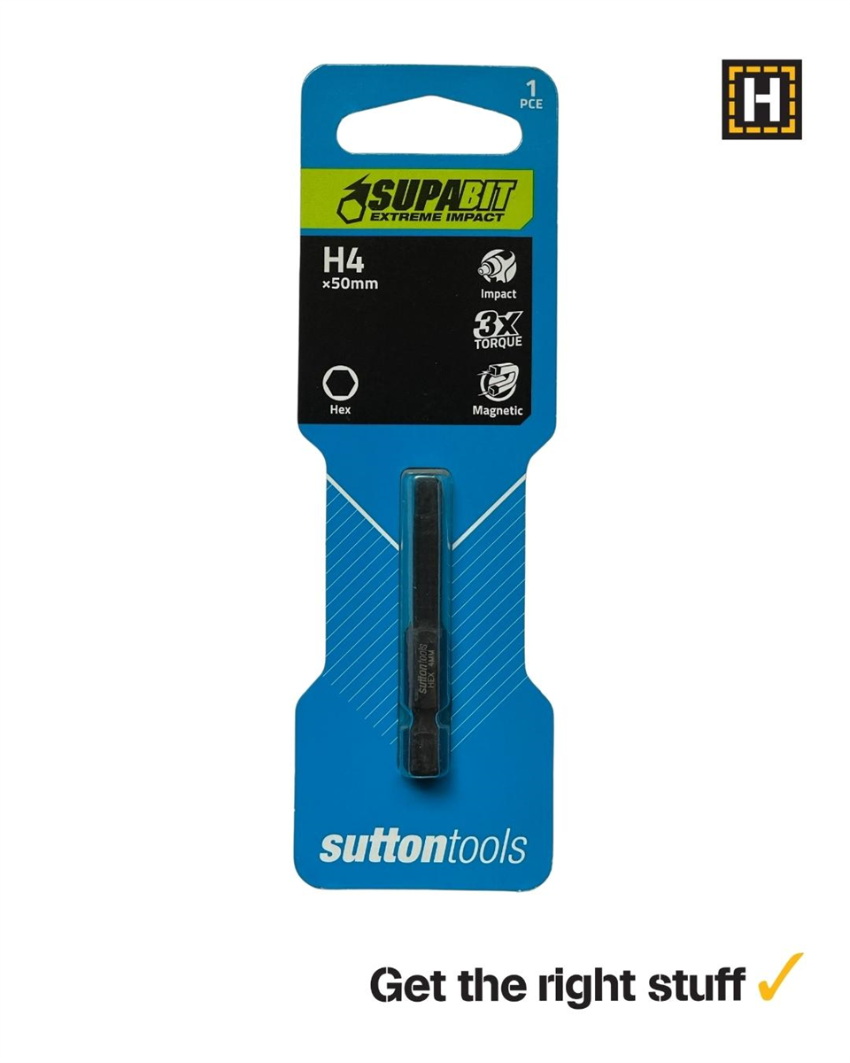 Sutton Supatorq Hex HX4 Impact Bit 50mm 2 Pack