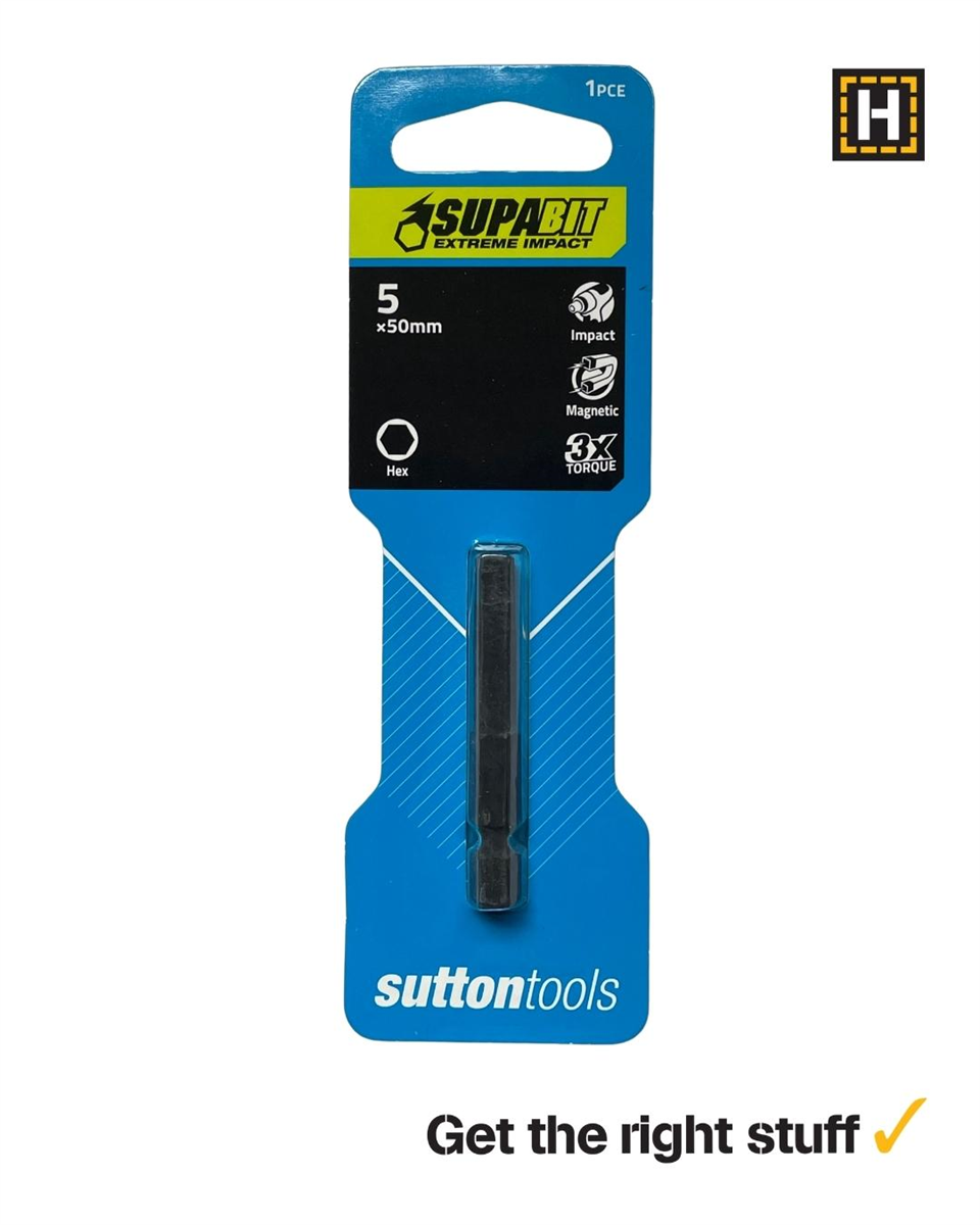 Sutton Supatorq Hex HX5 Impact Bit 50mm 2 Pack