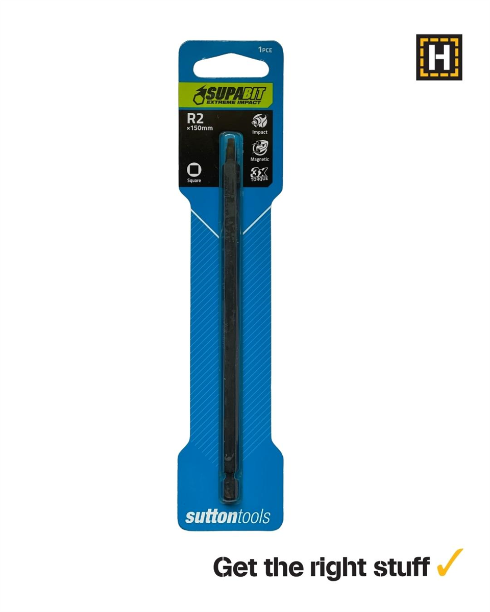 Sutton Supatorq Square Robertson SQ2 Impact Bit 150mm 2 Pack