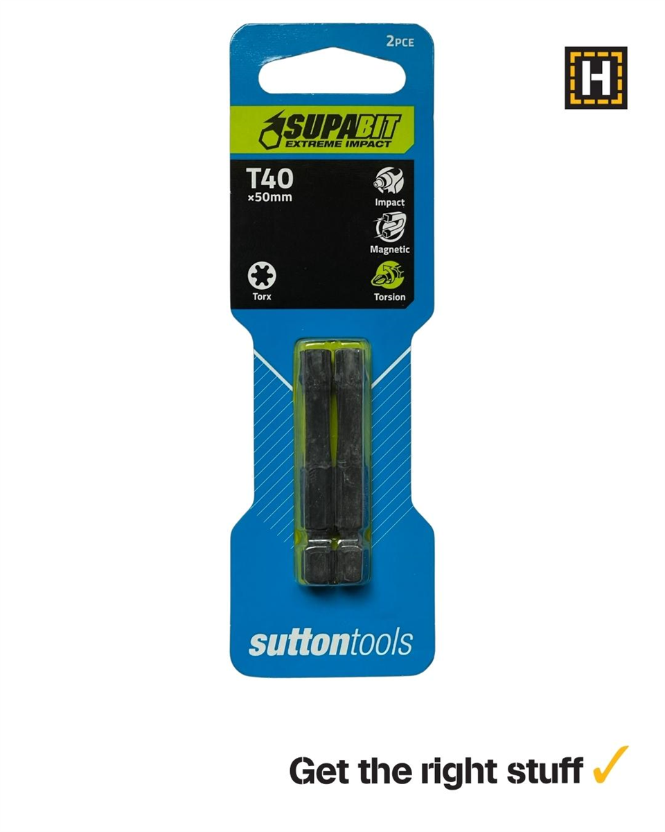 Sutton Supatorq Torx TX40 Impact Bit 50mm 2 Pack