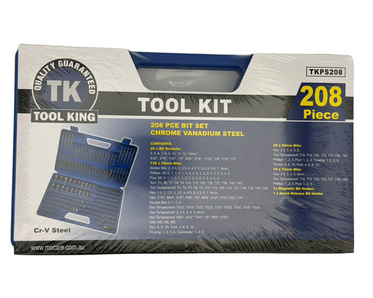 ToolKing 208pc Power Bit Set with Case