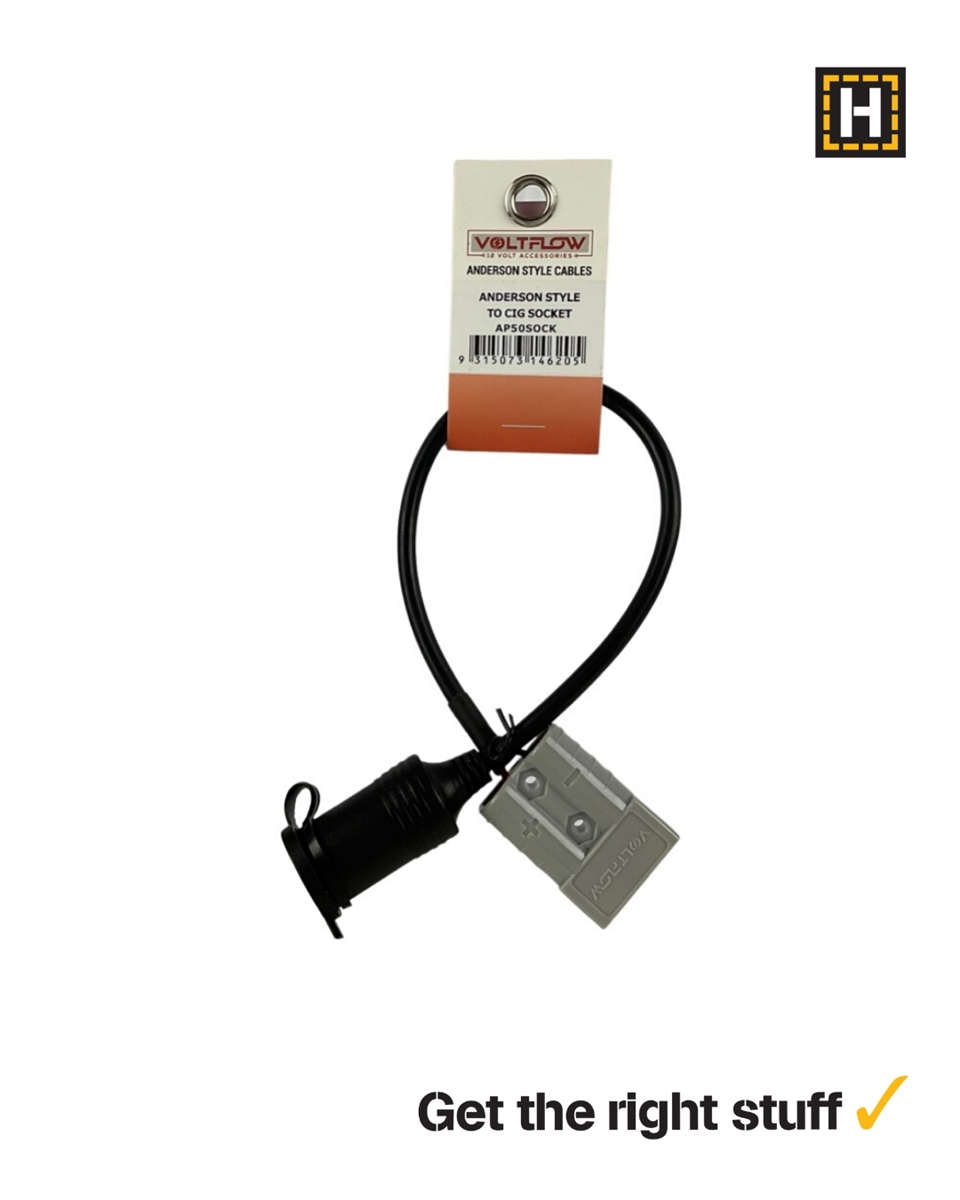 Voltflow 50A Anderson Style Connector to Cigarette Socket
