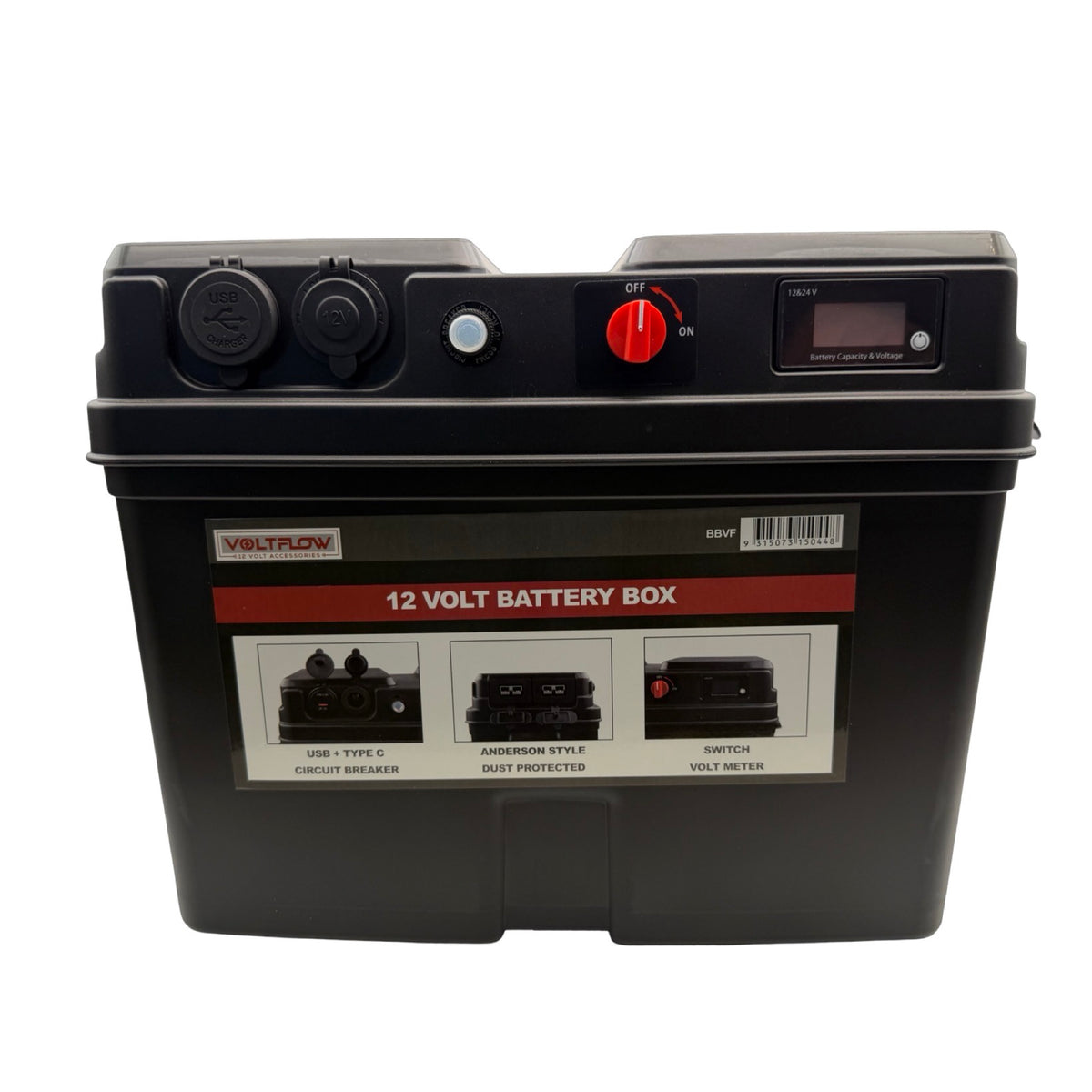 Voltflow Battery Box USB/Anderson/Socket view 3
