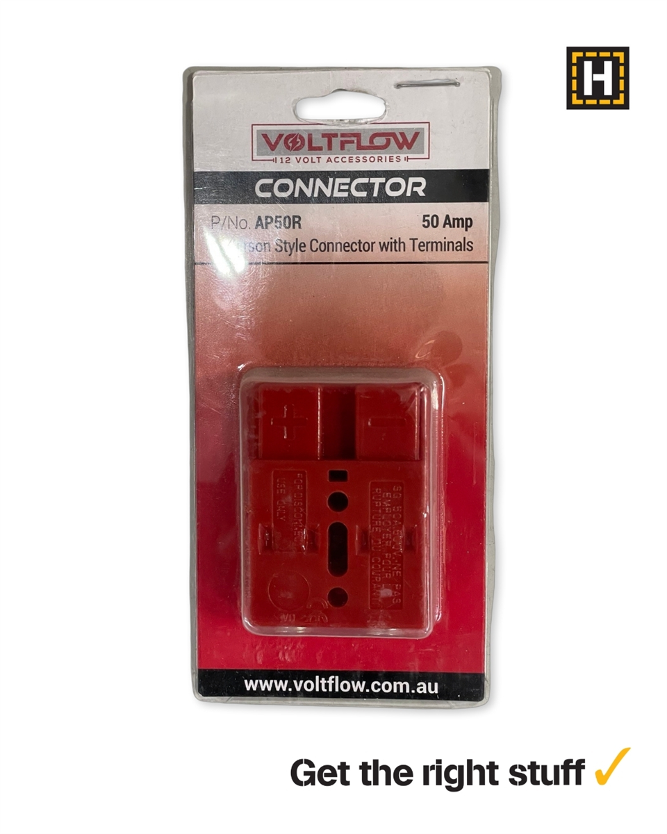 Voltflow 50A Red Anderson Style Connector with Terminals