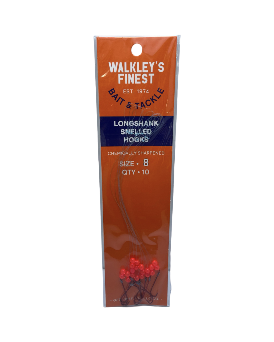 Walkley's Finest Longshank Snelled Hooks size 8 view 2
